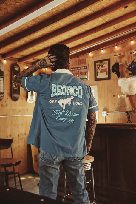 URBANIC30 Bronco Shirt ストライプシャツ Lebowski Button Up Short Sleeve Shirt – Ford Bronco | American
