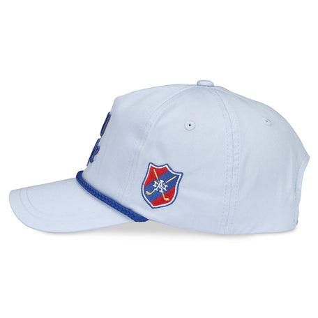 Old Style Roped Brim Adjustable Snapback Hat Blue